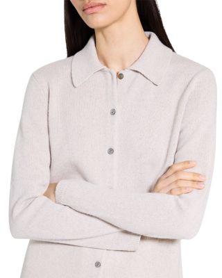 Relaxed Button Up Sweater Shirt in Cashmere Blend