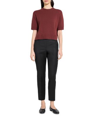 Cashmere Cropped Short Sleeve Sweater