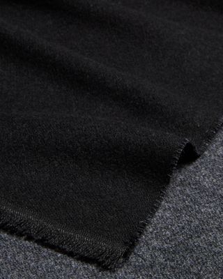 Reversible Solid Scarf with Cut Fringe