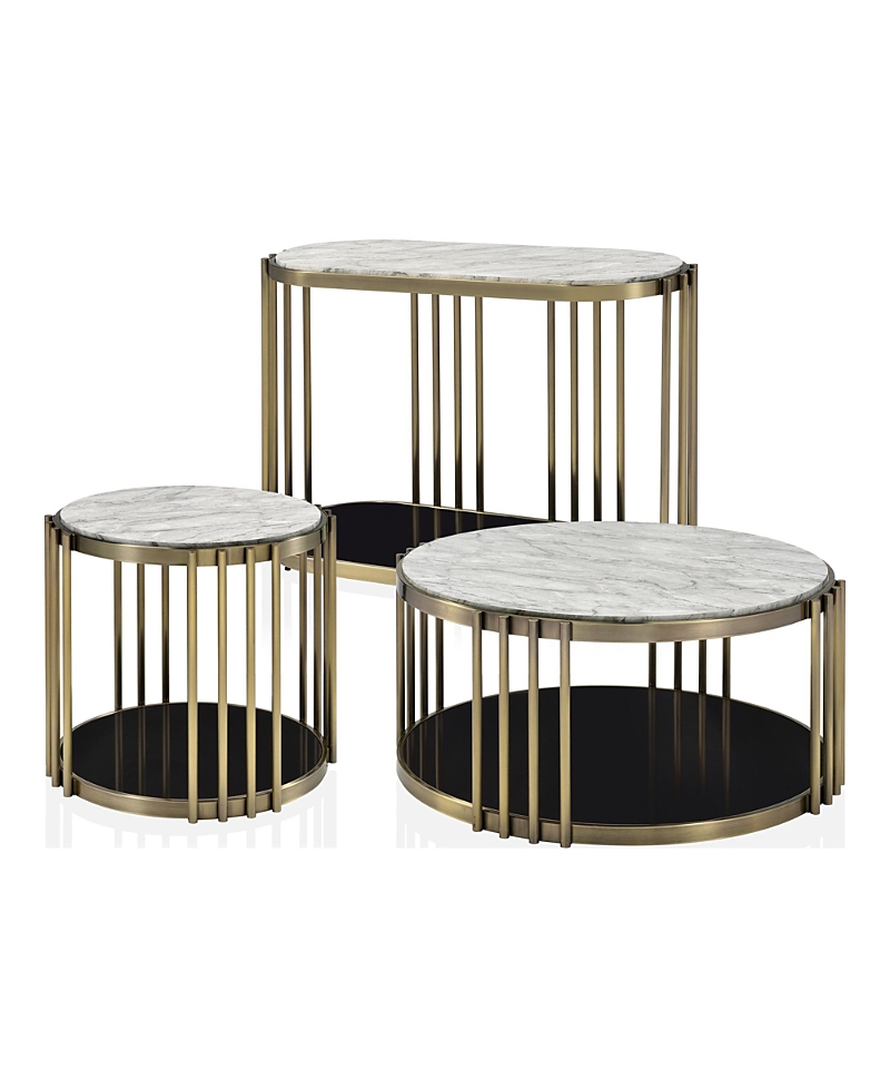 Furniture Of America Athens Steel Frame 3-piece Coffee Table Set With Open Shelf In Multi