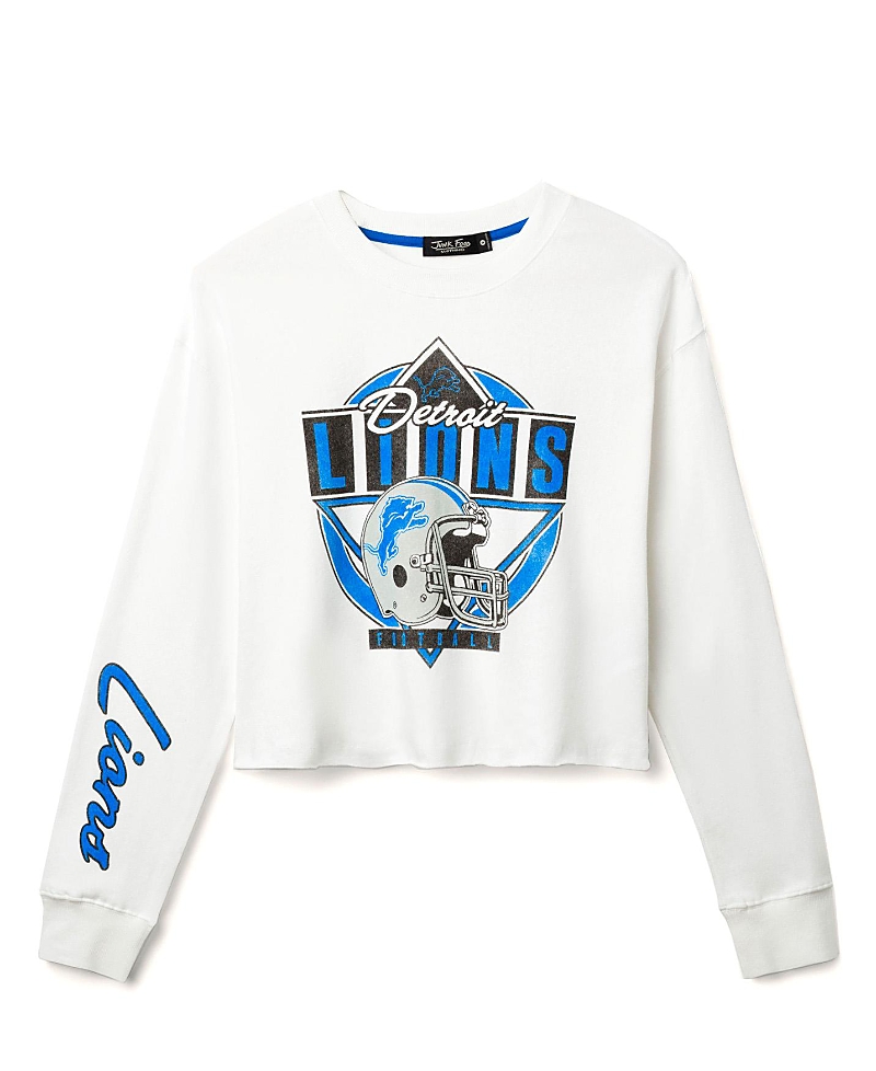 Junk Food Clothing Women's Nfl Detroit Lions Helmet Crop Fleece