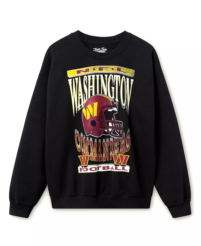 Junk Food Clothing Unisex Nfl Washington Commanders Helmet Flea Market Crew Fleece