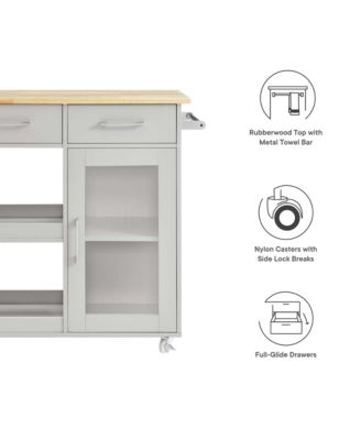 Culinary Kitchen Cart with Towel Bar