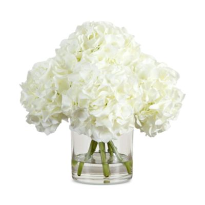 Wedding Collection 14&amp;quot; Artificial Hydrangea Arrangement in Glass Vase