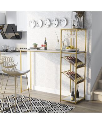 Danby Steel Frame Bar Table with Wine Shelf