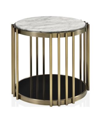 Athens 26-inch Steel Frame 1-Shelf Round End Table