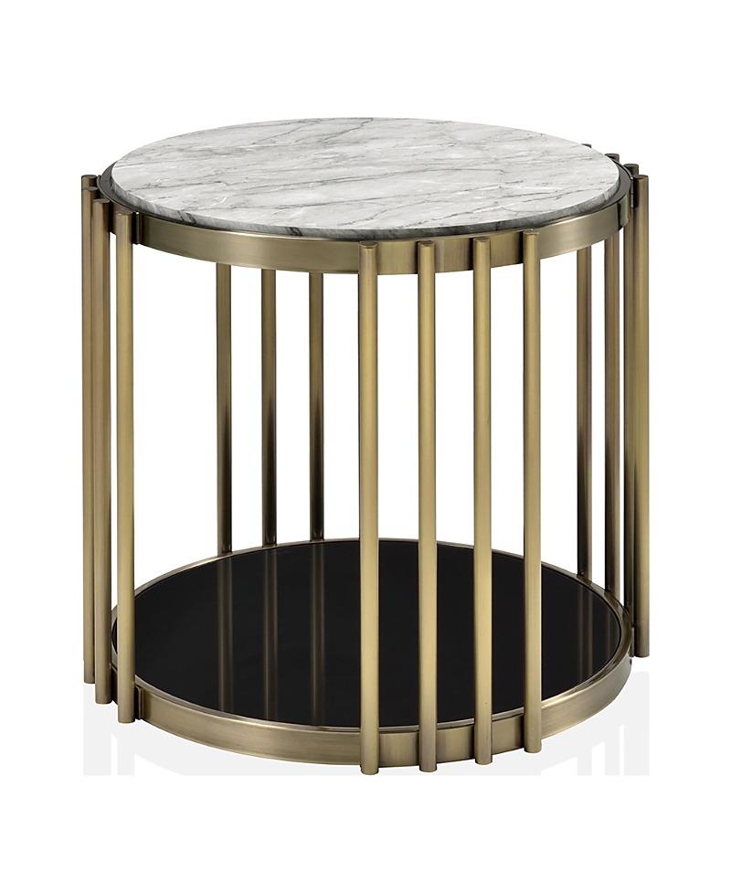Furniture Of America Athens 26-inch Steel Frame 1-shelf Round End Table In Gold