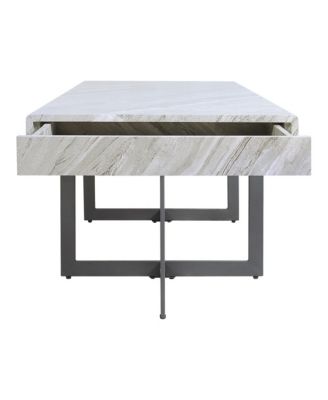 Martine 47" Faux Marble Top 2-Drawer Coffee Table