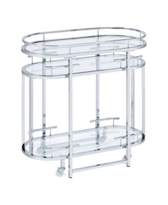 Ovaro Steel Frame Serving Cart with Top and Two Lower Shelves