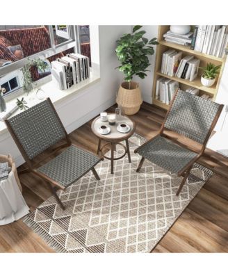 Morrow Aluminum and FE Wicker Outdoor Bistro, Set of 3