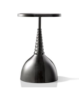 Knoll 16" Iron Round End Table with Botanical Print Top and Dome Base