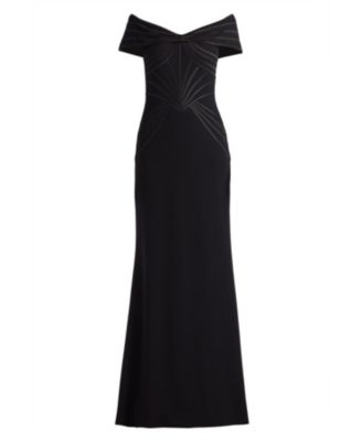 Meridian Sundial Off-Shoulder Gown