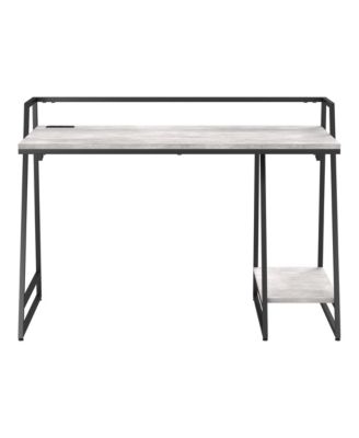 Stark Steel Base 1-Shelf Writing Desk with USBs