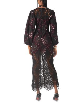 Monife Lace Overlay Split Sleeve Dress