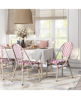 Quade Aluminum and PE Wicker Patio Dining Chairs, Set of 2