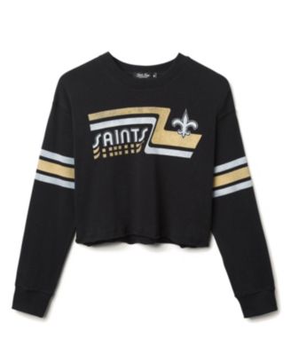 Women's NFL New Orleans Saints Retro Crop Fleece Sweatshirt