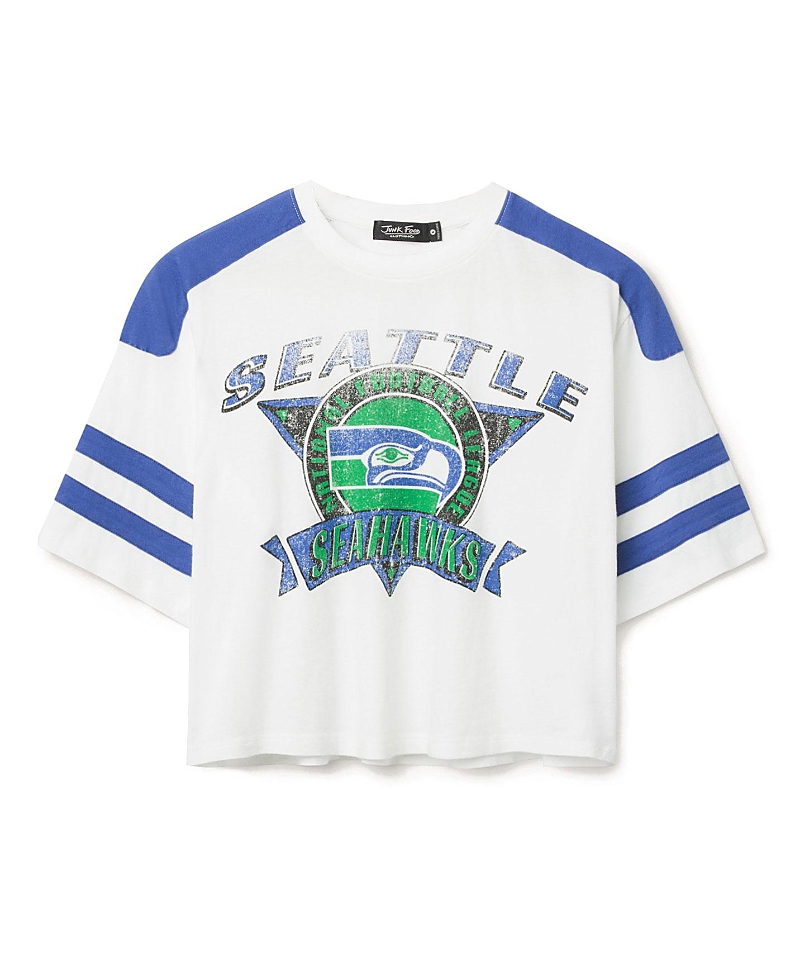 Junk Food Clothing Women's Nfl Seattle Seahawks Striped Crop Tee