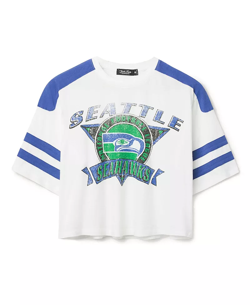Junk Food Clothing Women's Nfl Seattle Seahawks Striped Crop Tee