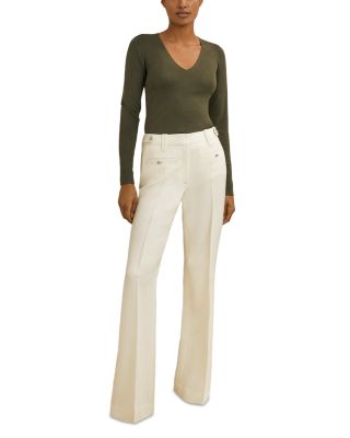 Athena Wool Stud Trim Flare Leg Pants