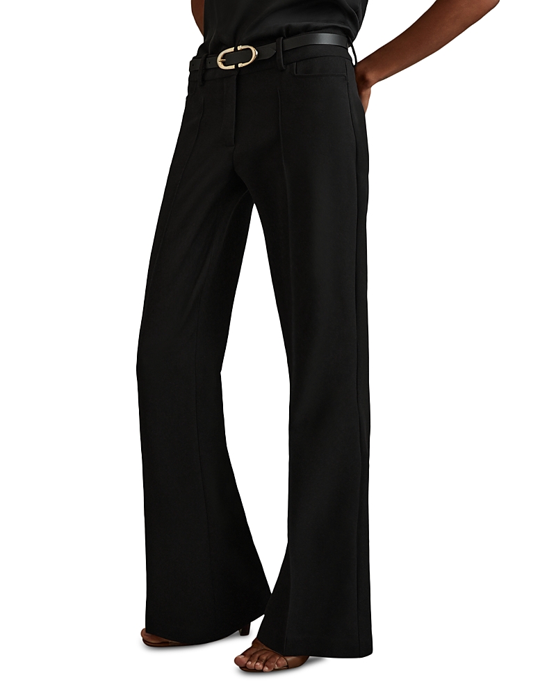 Reiss Gabi Flare Leg Pants In Black