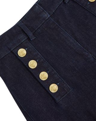 Petites Athena Flared Leg Jeans In Dark Blue