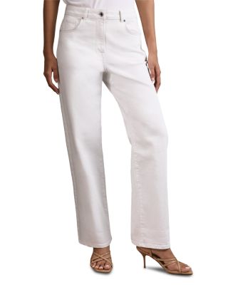 Selin Mid Rise Straight Leg Jeans in White