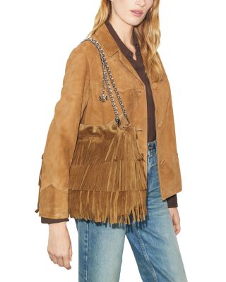 Fleming Suede Fringe Hobo Bag