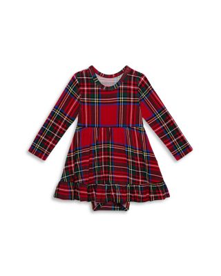 Girls' Tartan Plaid Ruffled Bodysuit Dress - Baby