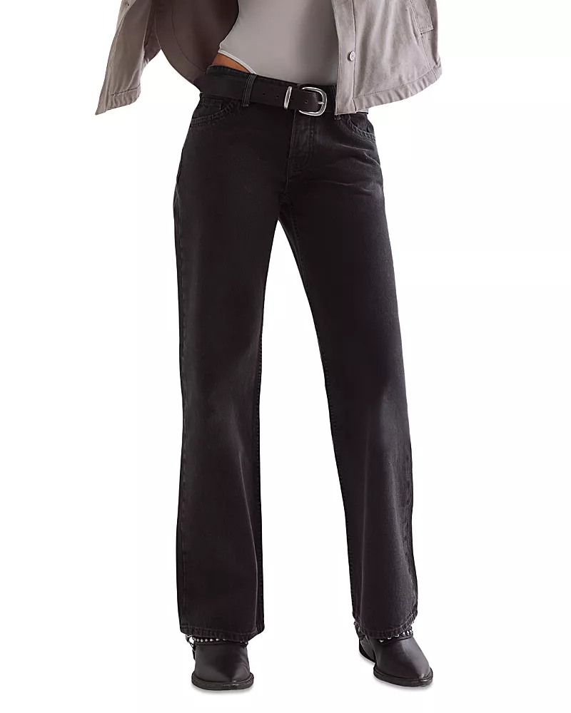 Free People Tennessee Low Rise Boyfriend Jeans in Hideaway Black