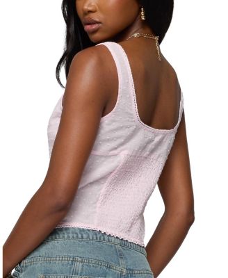 Embroidered Cotton Button Up Top