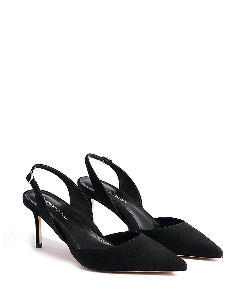 Marion Parke Women's Classic Suede 70 Slingback Pumps In Black