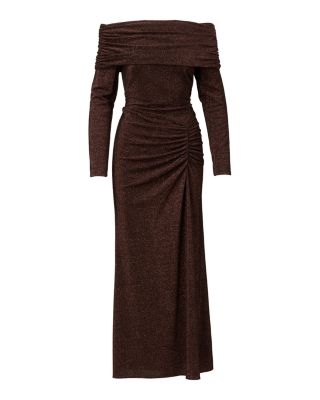 Metallic Knit Ruched Dress