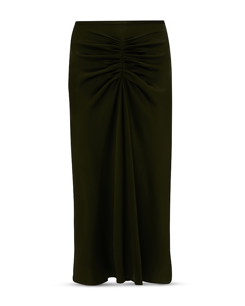 Victoria Beckham Gathered Waist Midi Skirt In Metallic