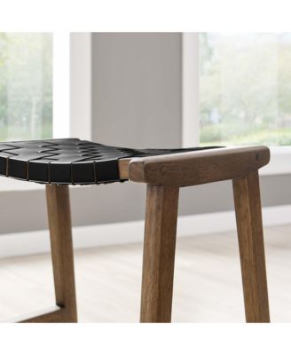 Saoirse Faux Leather Wood Counter Stool, Set of 2