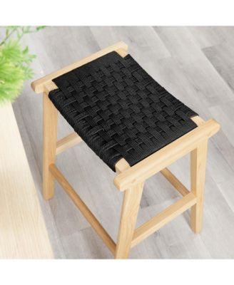 Saoirse Woven Rope Wood Counter Stool, Set of 2