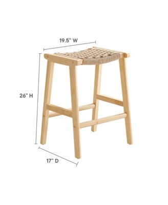 Saoirse Woven Rope Wood Counter Stool, Set of 2