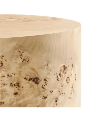 Cosmos 16" Round Burl Wood Side Table