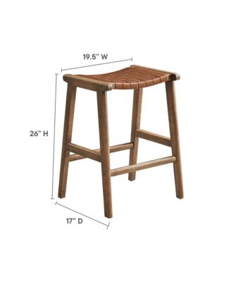 Saoirse Faux Leather Wood Counter Stool, Set of 2