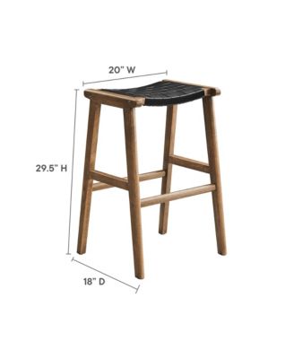 Saoirse Leather Wood Bar Stool, Set of 2