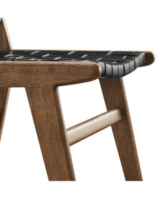 Saoirse Leather Wood Dining Side Chair, Set of 2