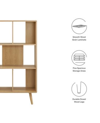 Transmit 5 Shelf Wood Grain Bookcase