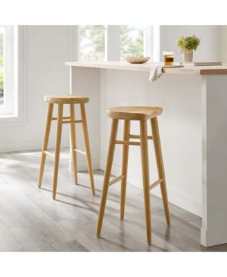Saville Backless Wood Bar Stools Set of 2