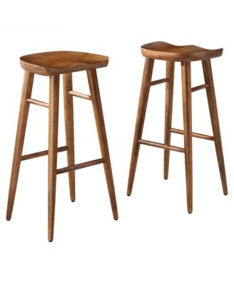 Saville Backless Wood Bar Stools Set of 2