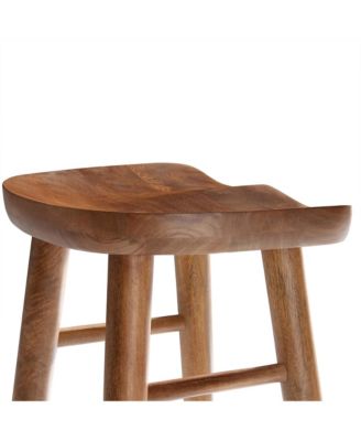 Saville Backless Wood Bar Stools Set of 2