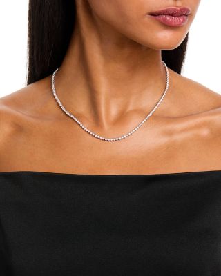 Diamond Tennis Necklace in 14K White Gold, 3.0 tcw