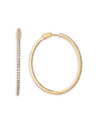 Diamond Inside-Out Hoop Earrings in 14K Gold, 3.0 tcw