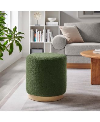 Tilden 16" Round Sherpa Upholstered Ottoman