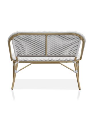 Doria 2-Seater Outdoor Loveseat with Diagonal Wicker Design
