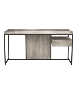 Tioga Steel Base 1-Drawer Writing Desk with USBs and Outlets