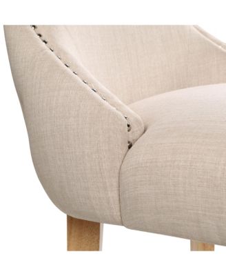 Rietta Linen Upholstered Tufted and Nailhead Side Chairs, Set of 2